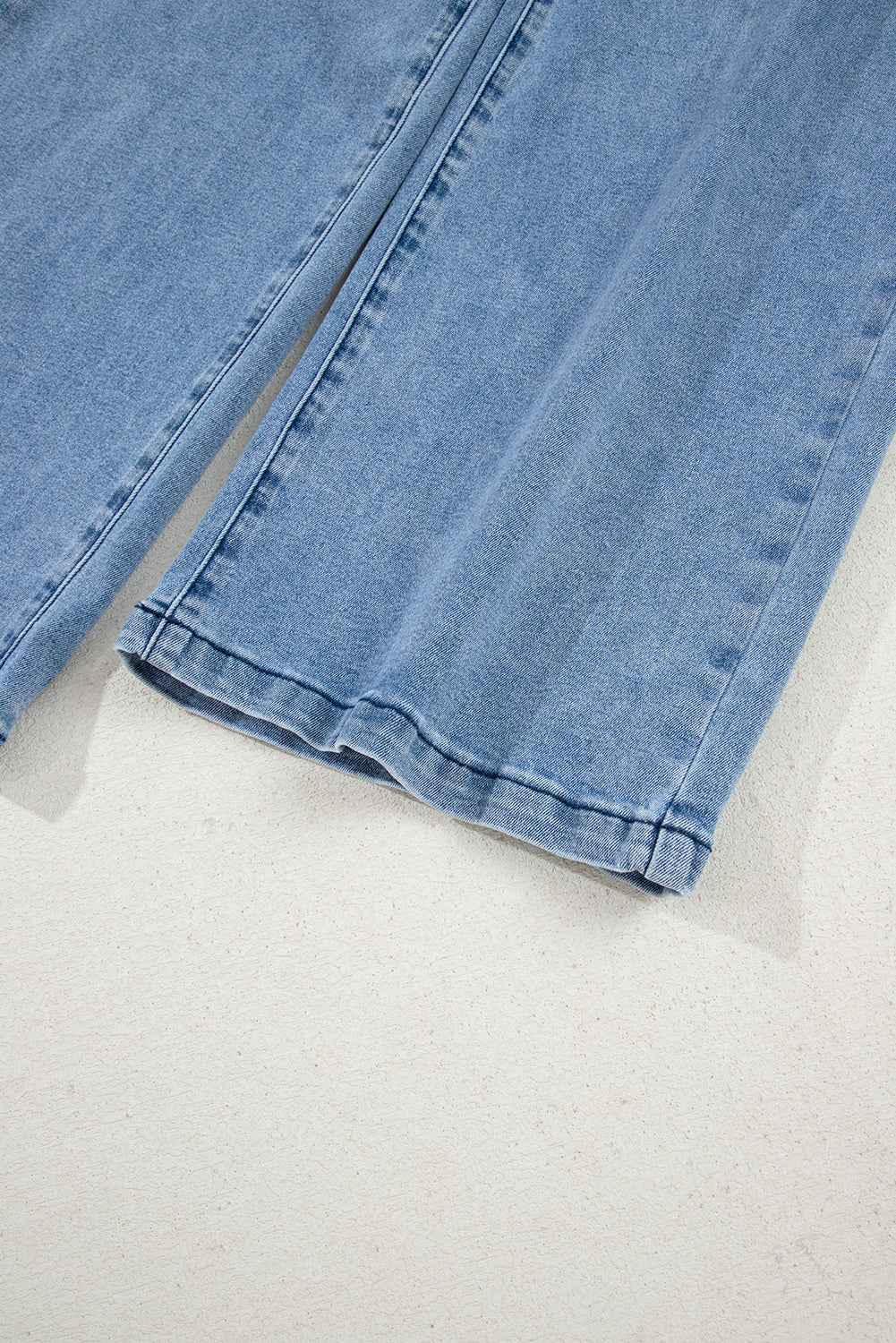 Beau Blue Western Washed Bow Knot Sash Wide Leg Jeans