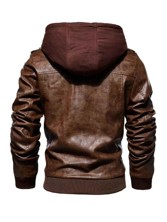 Men's Full Size Zip Up Drawstring Hooded Jacket Plus Size