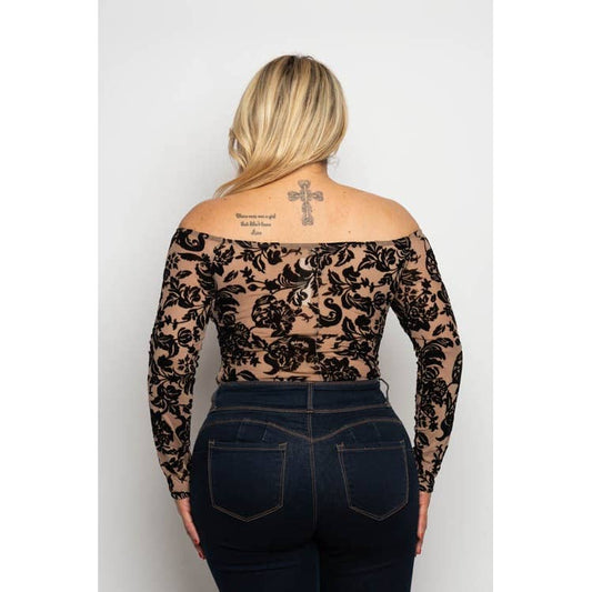 Body de malla moca Lace Me Up