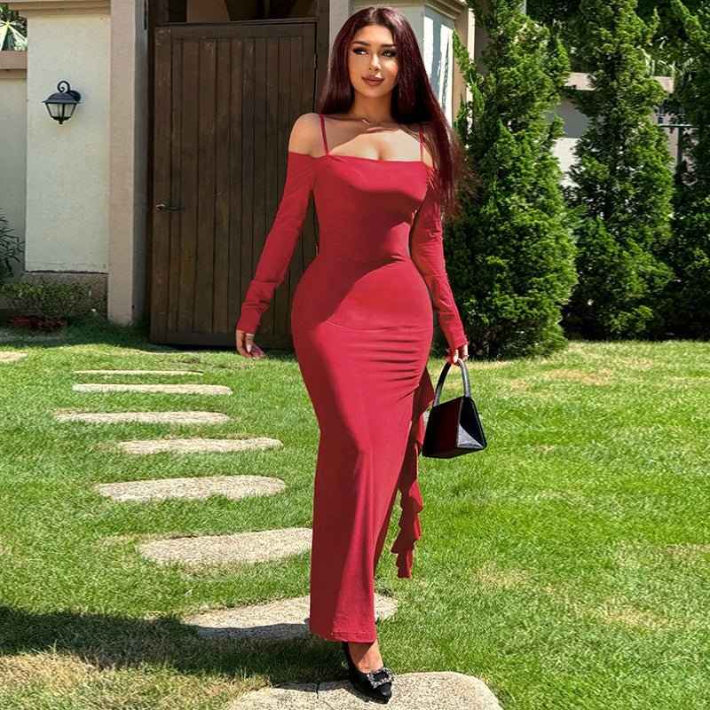 One Shoulder Dress : With Slit Dress