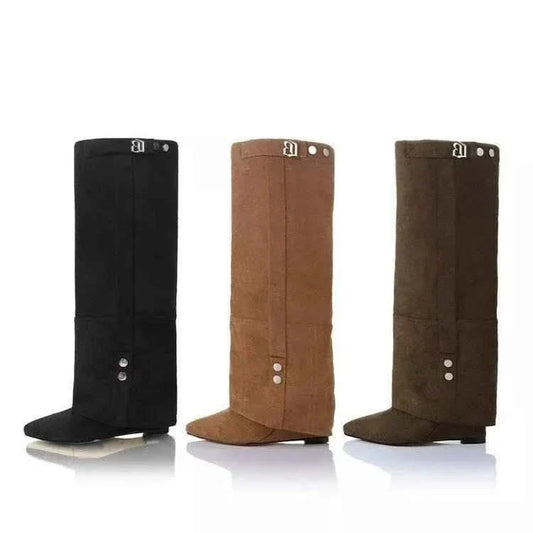 Chic Pointed Block Heel Boots - Stylish & Comfortable