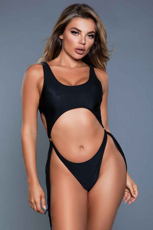 Cut-Out One Piece Swimsuit : With Side Rings