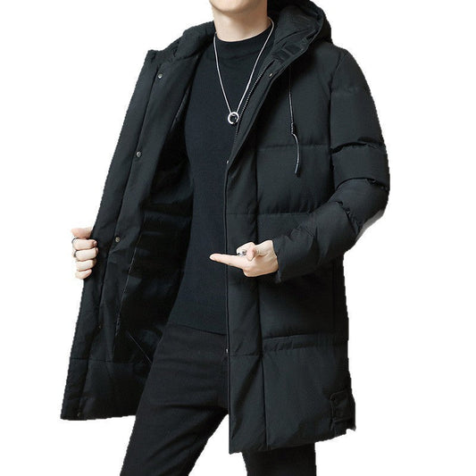 男士冬季休閒保暖連帽加大尺寸男士棉質服裝