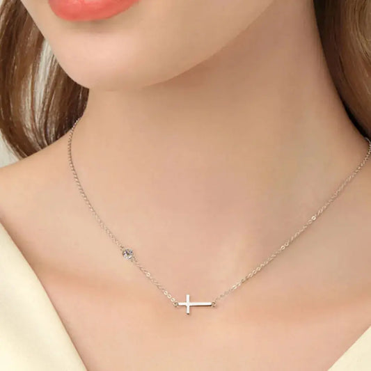 Cross 925 Sterling Silver Moissanite Necklace