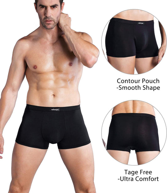 wirarpa Men's Breathable Modal Microfiber Trunks Underwear Covered Band Multipack