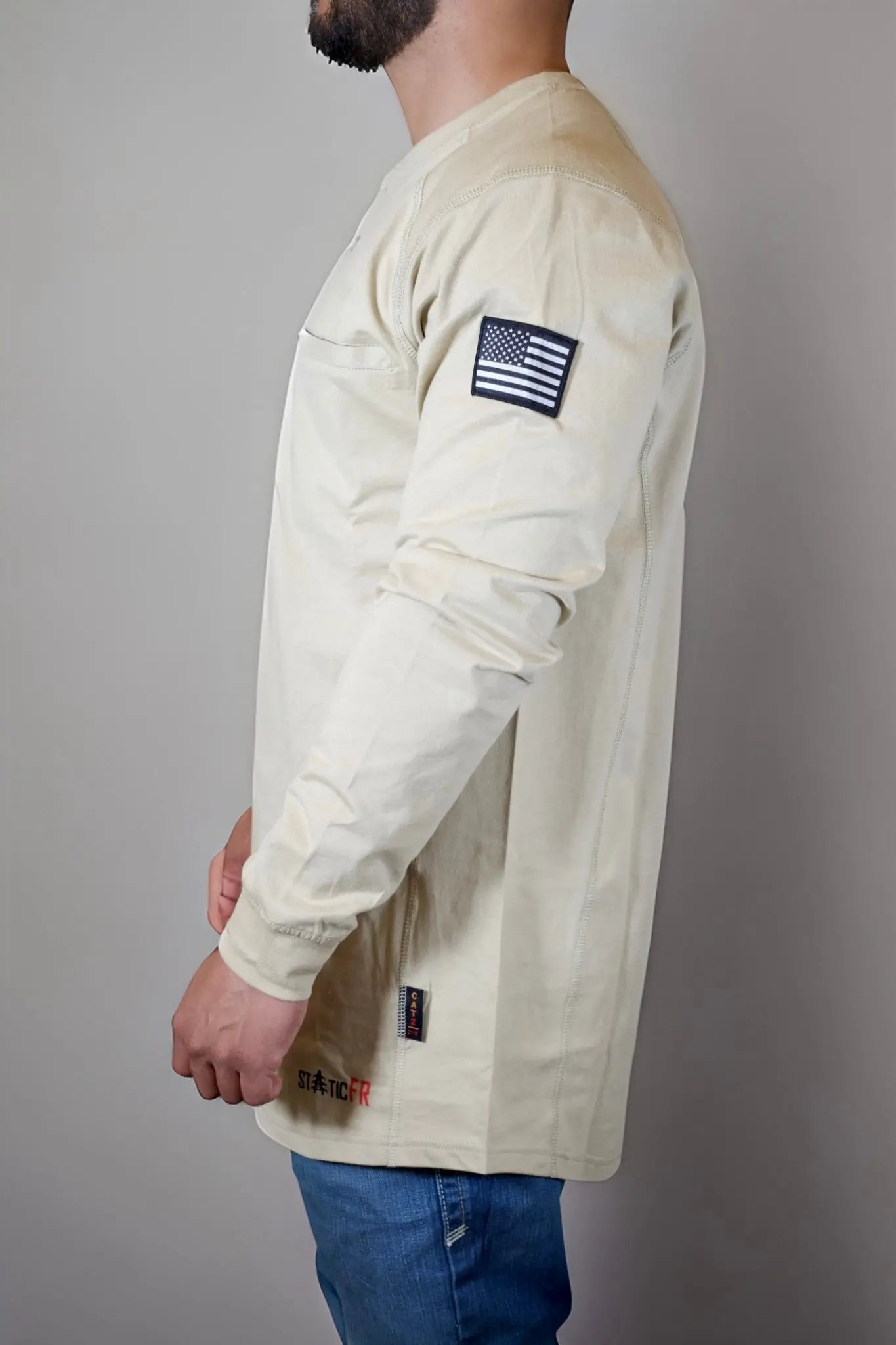 FR 三粒扣亨利衫 - 棕褐色