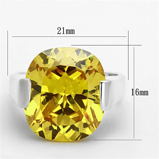 VacationGrabs 925 Silver Womens Ring with Yellow Gem
