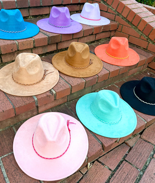 Vegan Suede Classic Wide Brim-Style Hat – Unisex ,Adjustable & Stylish Suitable for Pyrography, Laser Engraving