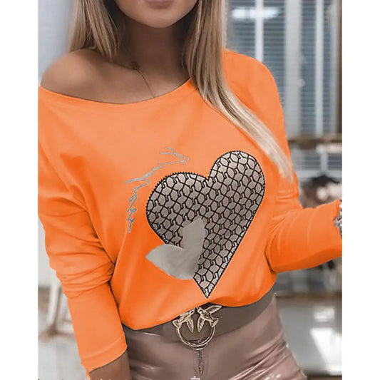 Spot Women's Off-the-Shoulder Long Sleeve Blouse