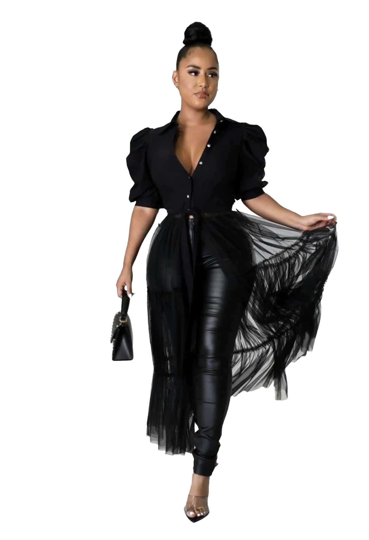 Button Up Top & Tulle Skirt