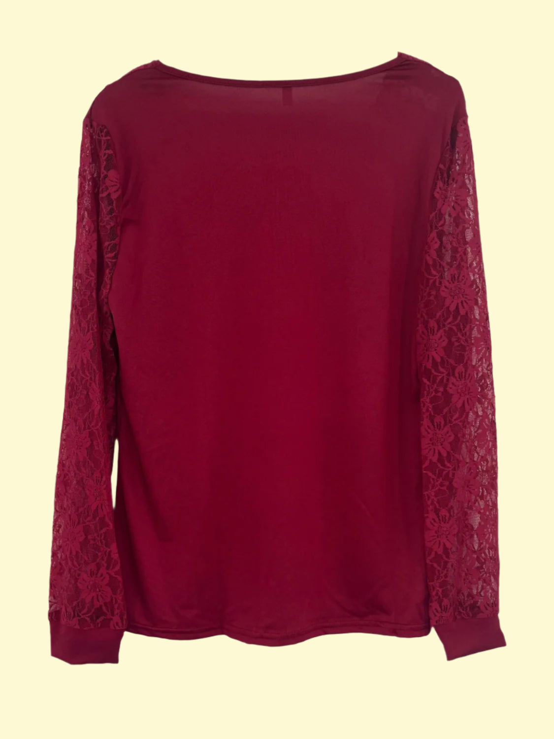 WestCloset Classy Semi-Sheer Blouse with Lace Trim