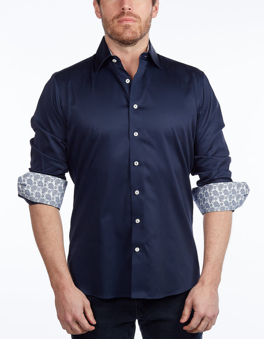 Contrast Collar Button-Up Shirt // Contemporary Fit - contrast trimming - final sale