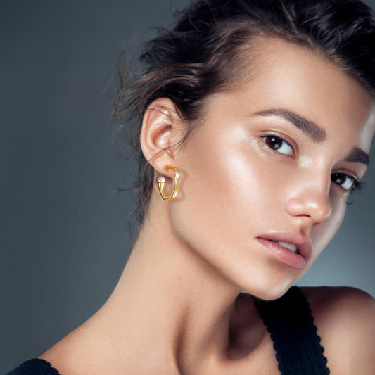 ER082G B.Tiff High Polish Rivière Freshwater Pearl Gold Earrings