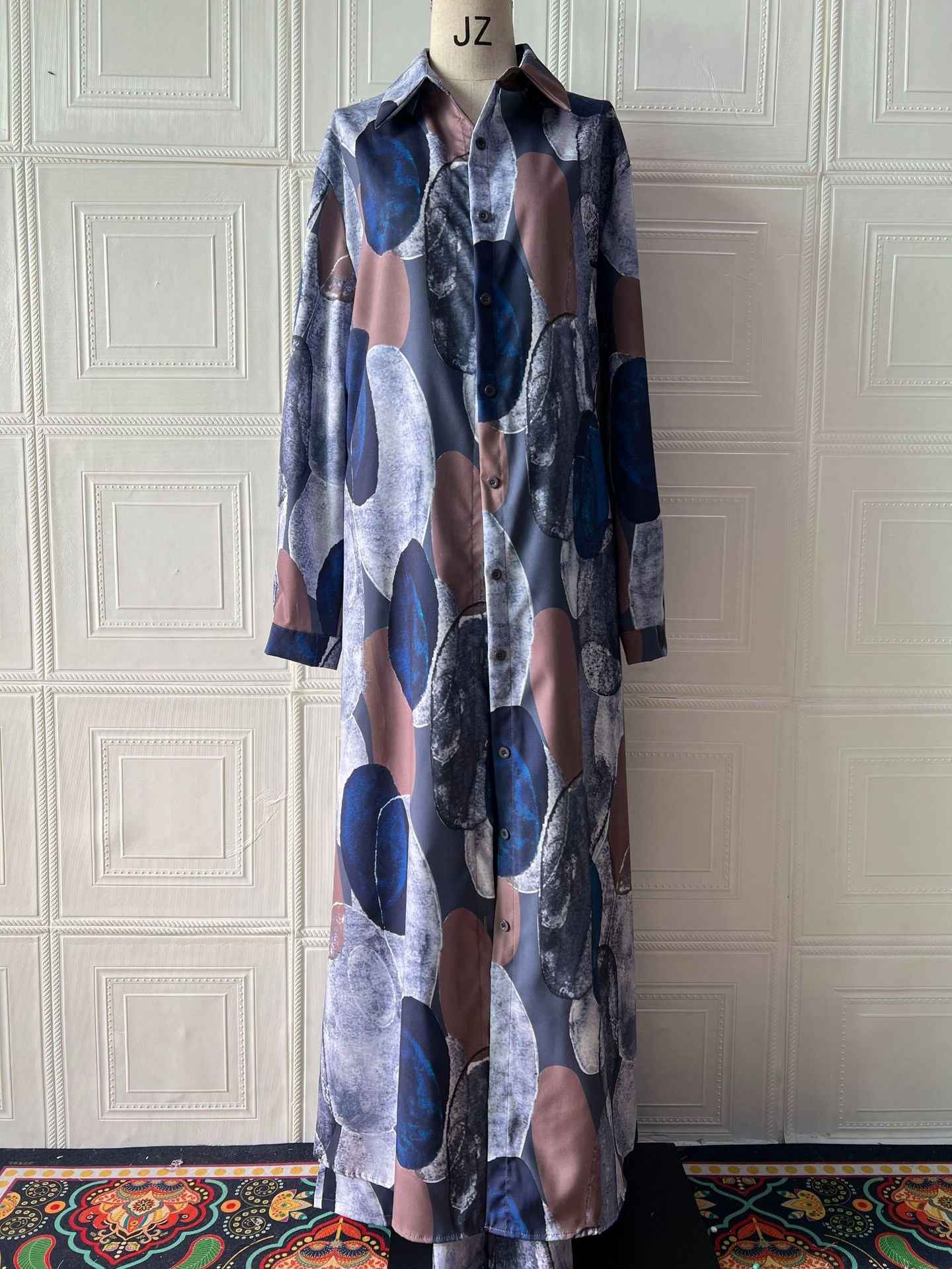 Elegant and sexy printed top+wide leg pants two-piece set