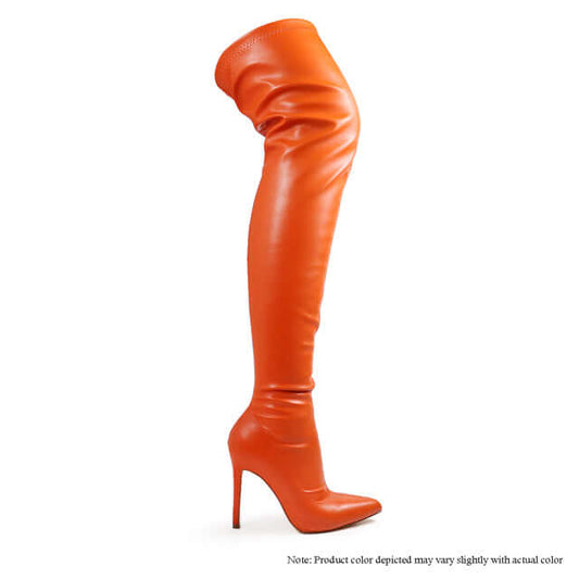 Gisele - Orange PU {Order 1/2 Size Larger}