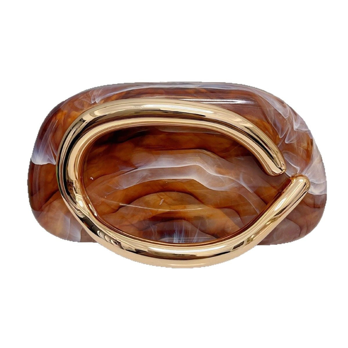 金屬條裝飾設計盒式雞尾酒手拿包奢華高檔晚餐包禮服袋