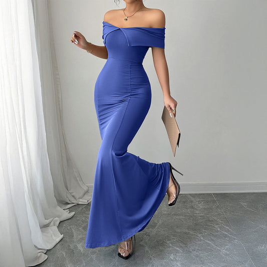 Vestido elegante con hombros descubiertos para mujer, ropa de primavera y verano