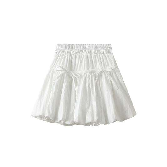 Falda Mujer Primavera Verano Cintura Alta A Línea Falda Diseño Lazo Pettiskirt Bud Lantern Vestido Mujer