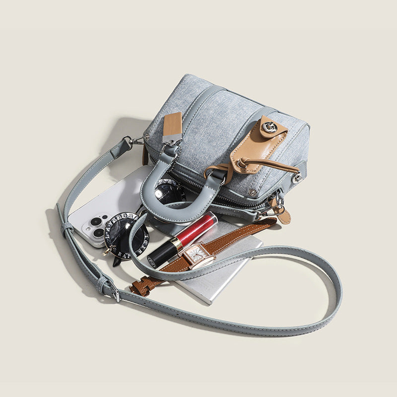 Bolso de mano para mujer South Chio2nd Platinum Blue Sea Area Pillow Bag, bandolera de hombro