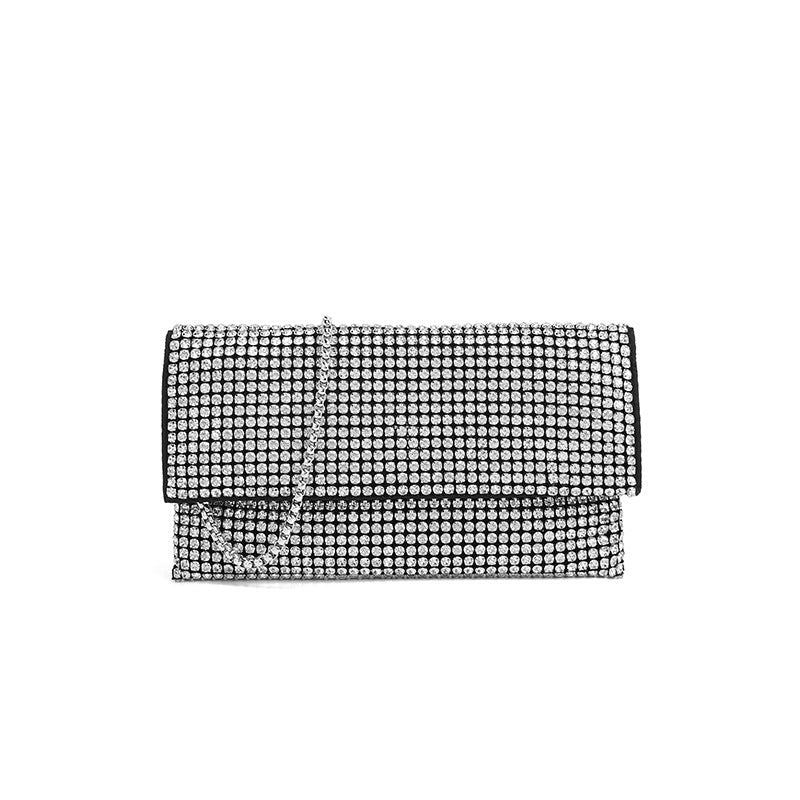 Rhinestone Bag Women Bag Summer Chain Diamond-Embedded Shoulder Messenger Phone Bag