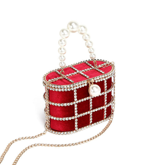 Pearl Tote Women Bag Spring Chain Shoulder Crossbody Box Bag Hair