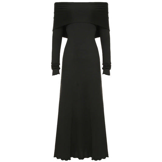 Women Solid Color Hooded Long Sleeve Dress Party Sexy Dress