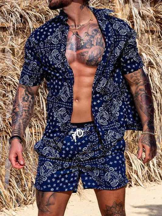 Conjunto de playa de dos piezas para hombre de moda