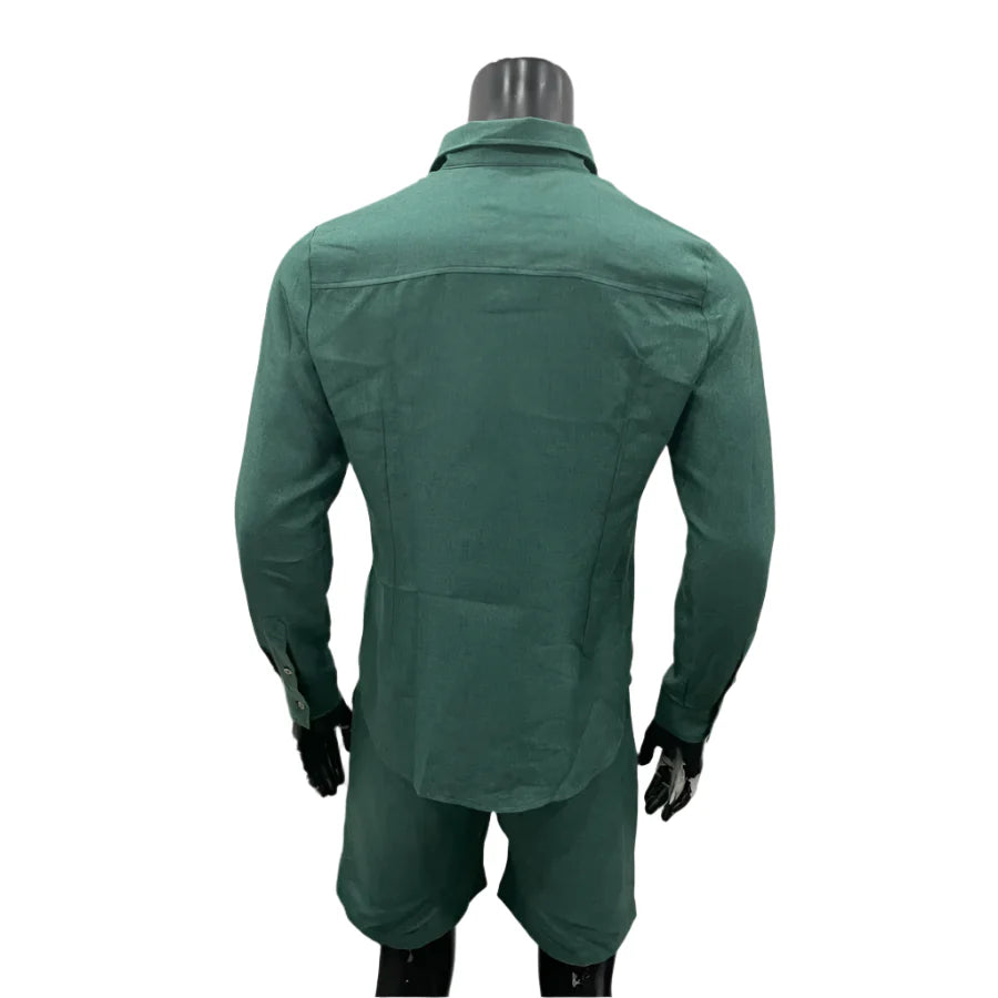 Conjunto de pantalones cortos de lino y algodón cómodos de verano para hombre