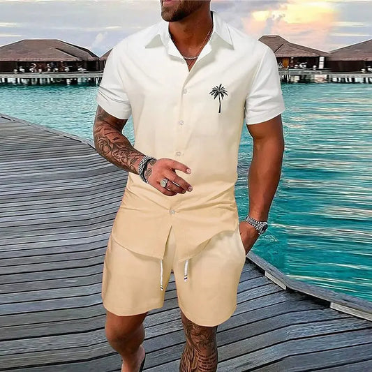 Conjunto de pantalones cortos de playa informales para hombre para fiesta en la playa de verano