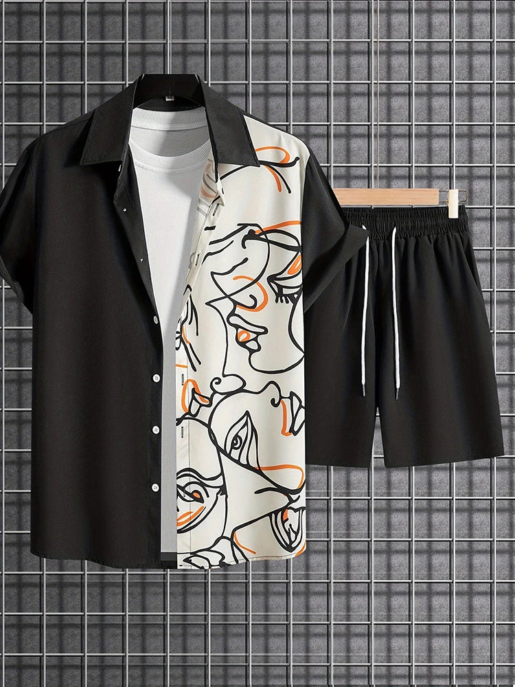 Ropa de resort de lujo para hombre, estilo de manga corta