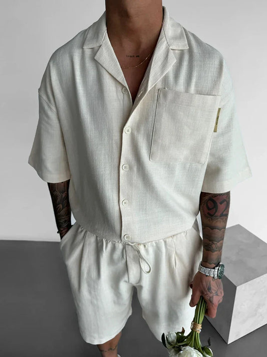 Conjunto de pantalones cortos de playa para hombre, cómodos y frescos.