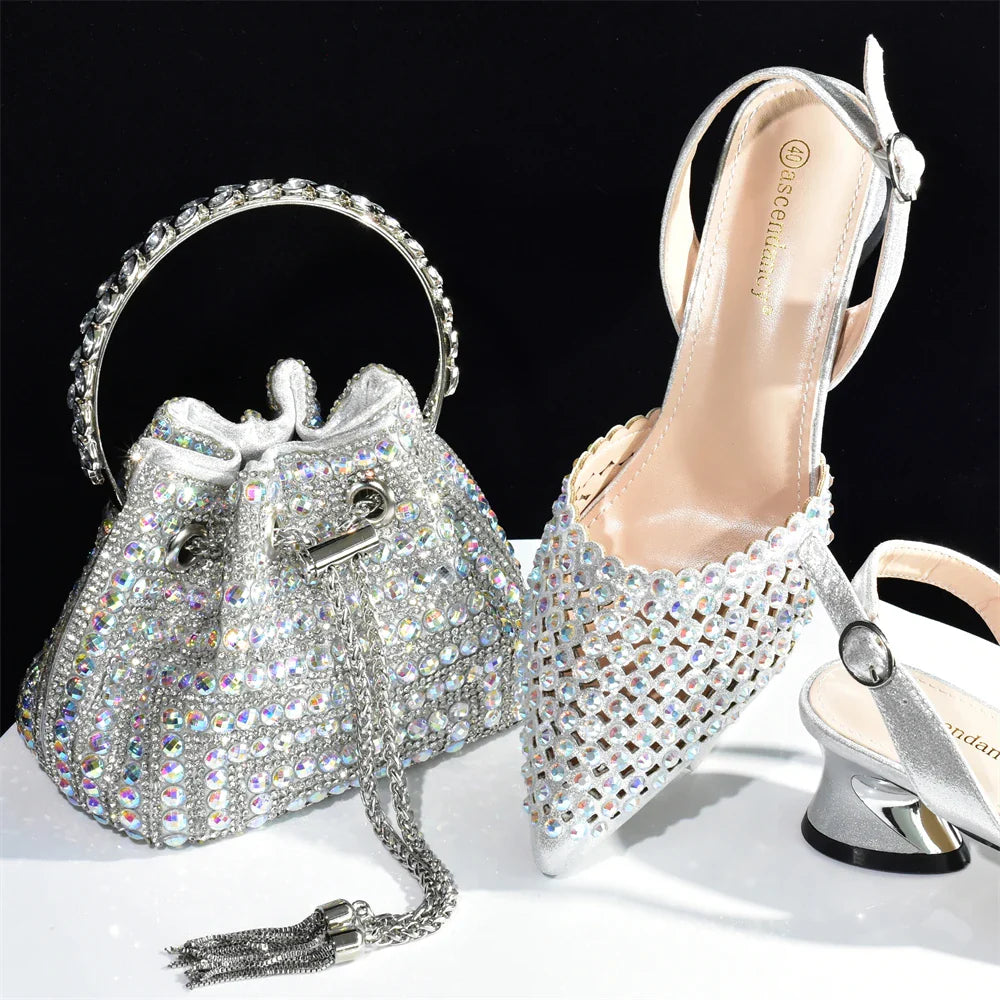 Conjunto encantador de zapatos y bolso a juego HAB1-9