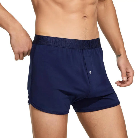 SEOBEAN - Calzoncillos bóxer de algodón para hombre, ropa interior holgada, para dormir