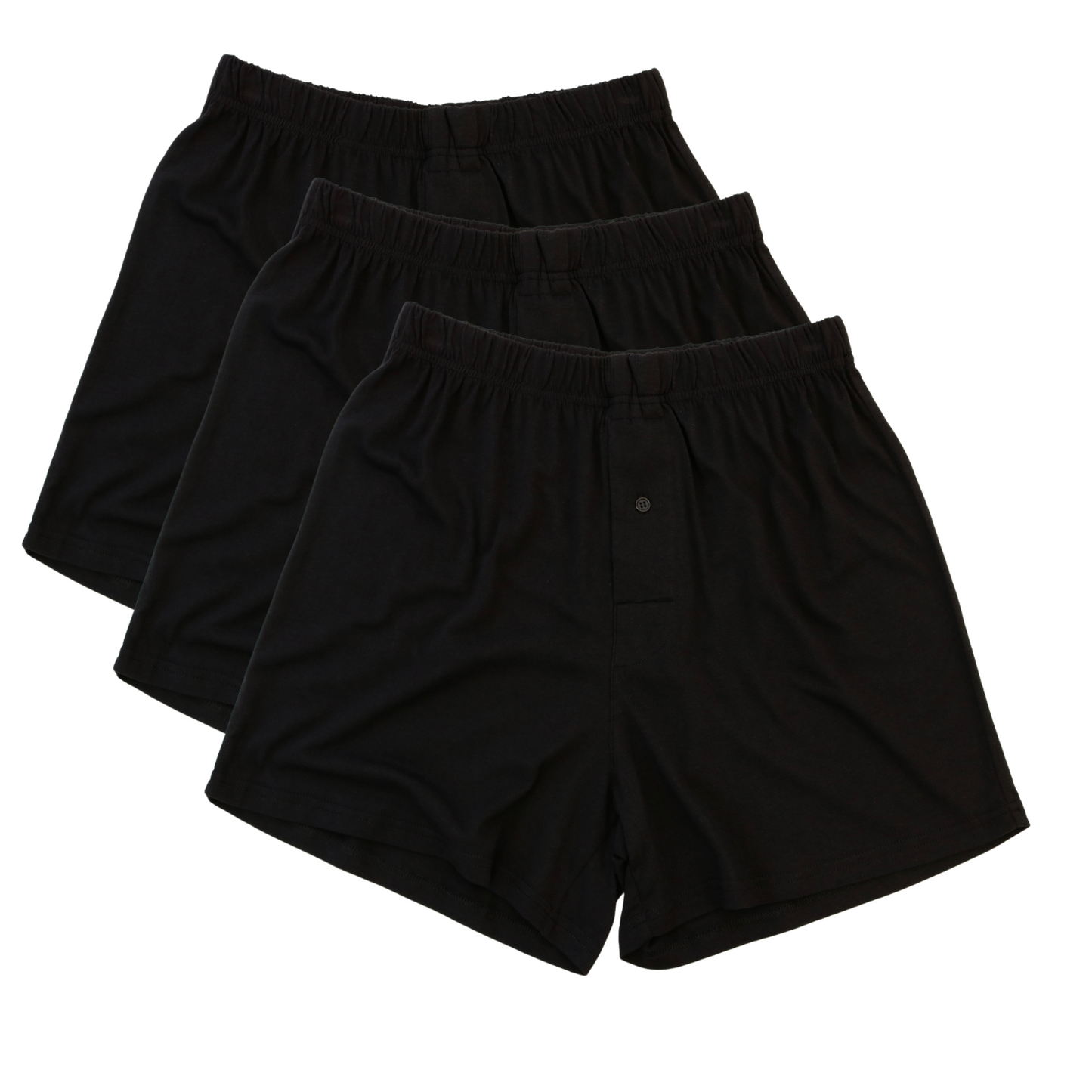 Calzoncillos bóxer de viscosa/algodón de bambú para hombre, color negro (paquete de 3)