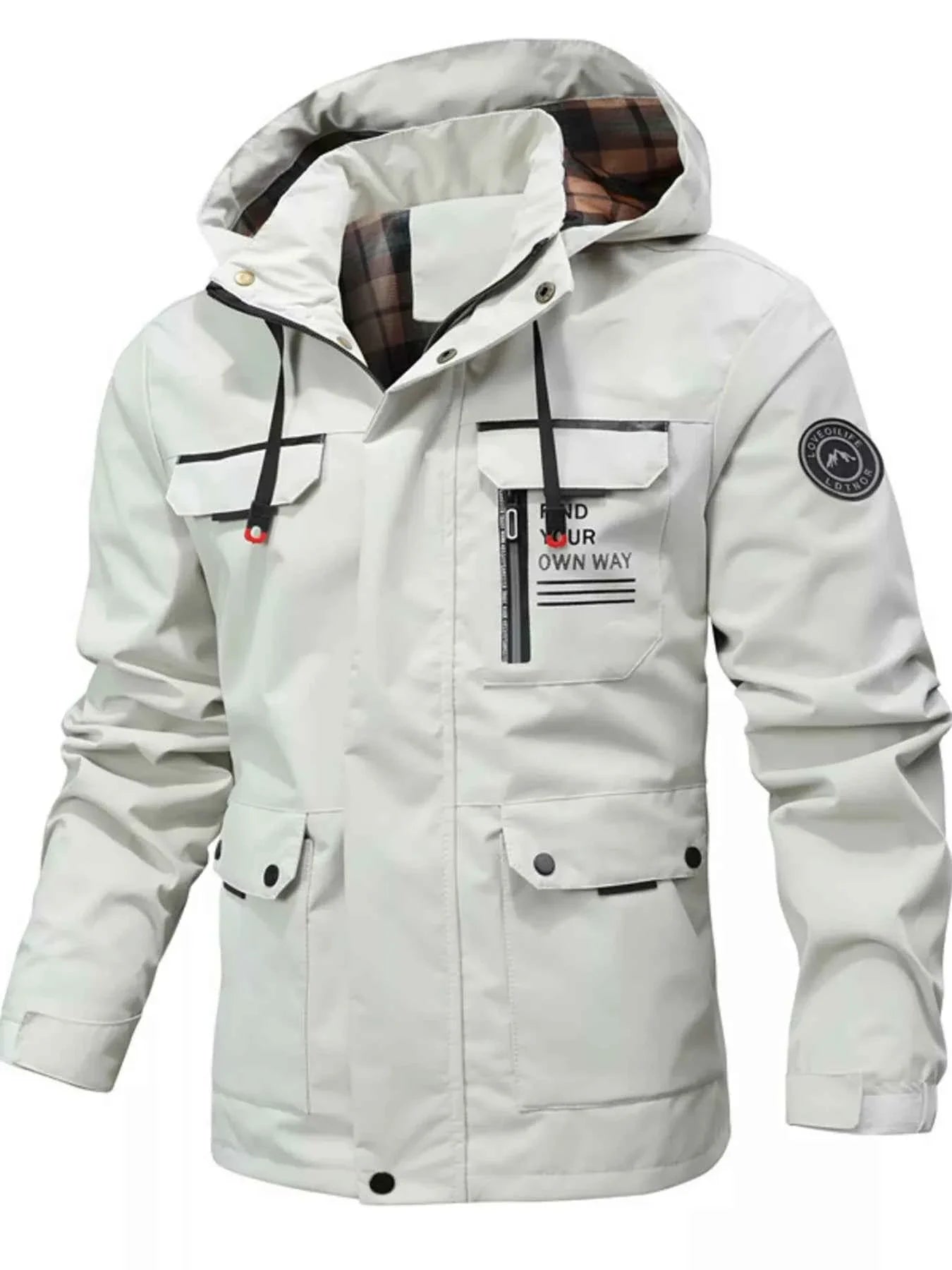Men's Plus Size Hooded Outdoor Windproof Coat