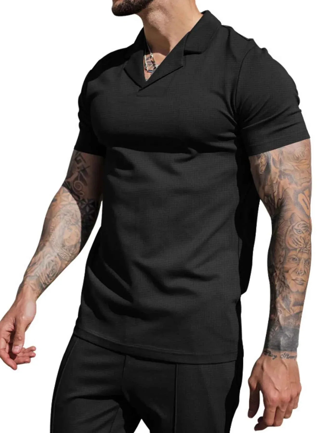 Men's Plus Size Short Sleeve Top and Shorts Set