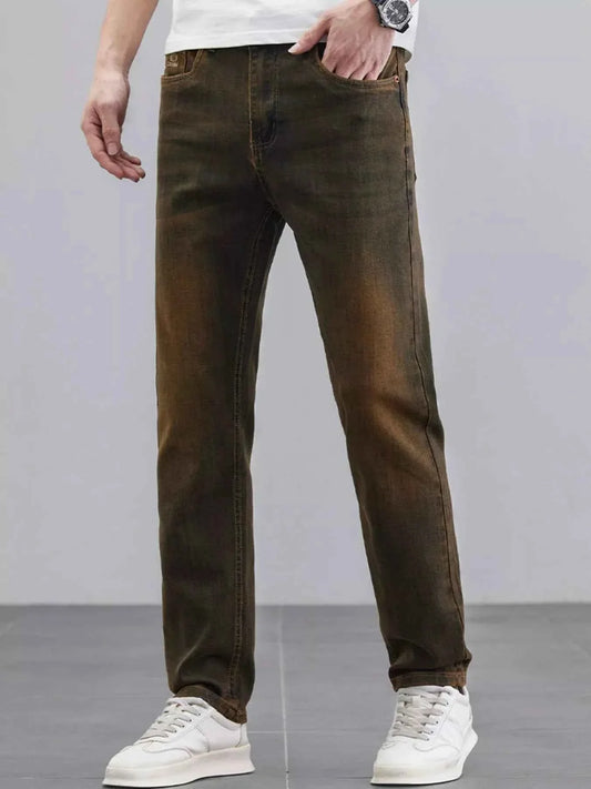 Men's Washed Straight Leg Fit Jeans