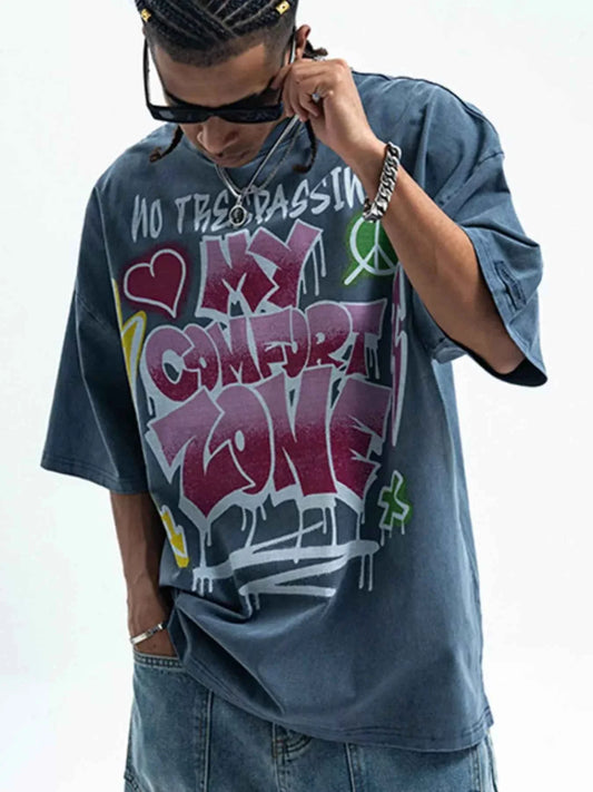 Stylish Men's Graphic Tee, Comfortable Half Sleeve T-Shirt for Men