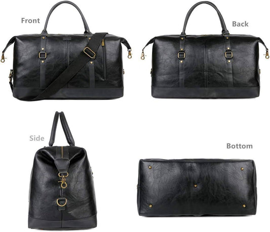 Men’s Leather Duffel Bag – Carry-On Travel Weekend Ready