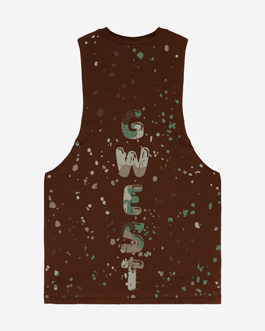 G WEST LOGO ARMY SPLATTRE BROWN TANKS