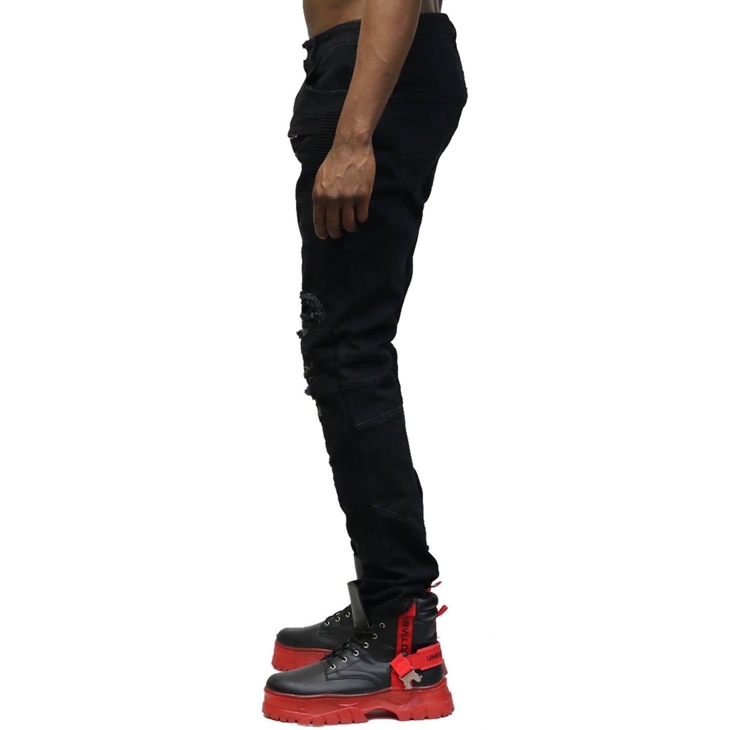 Limo Premium Washed Skinny Black Denim Pants
