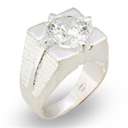 VacationGrabs Men's Sterling Silver Ring with Diamond