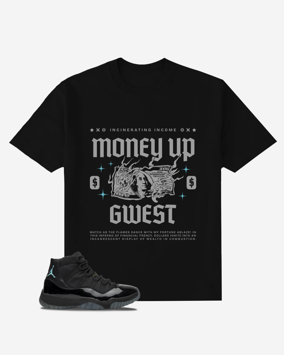 G-West Money Up in Flames Oversized T-Shirt Mens
