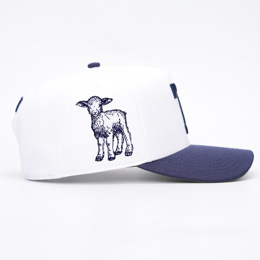 ‘7’ Premium SnapBack - White/Navy