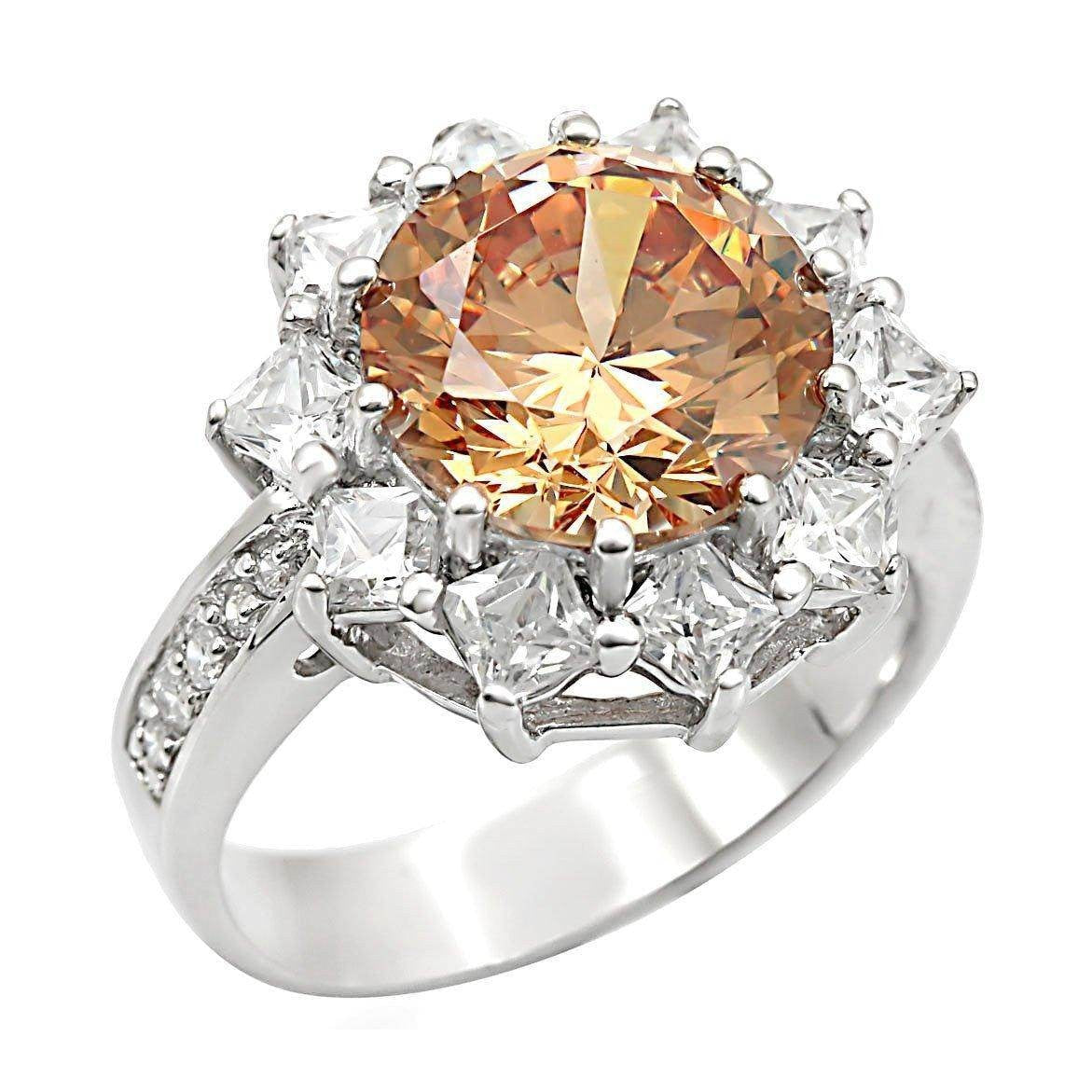 VacationGrabs Rhodium 925 Sterling Silver Women's Ring