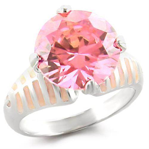 Anillo de plata de ley con piedras preciosas rosas VacationGrabs