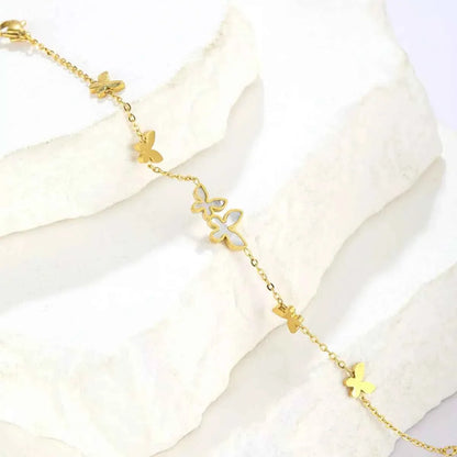 18K Gold-Plated Butterfly Charm Bracelet