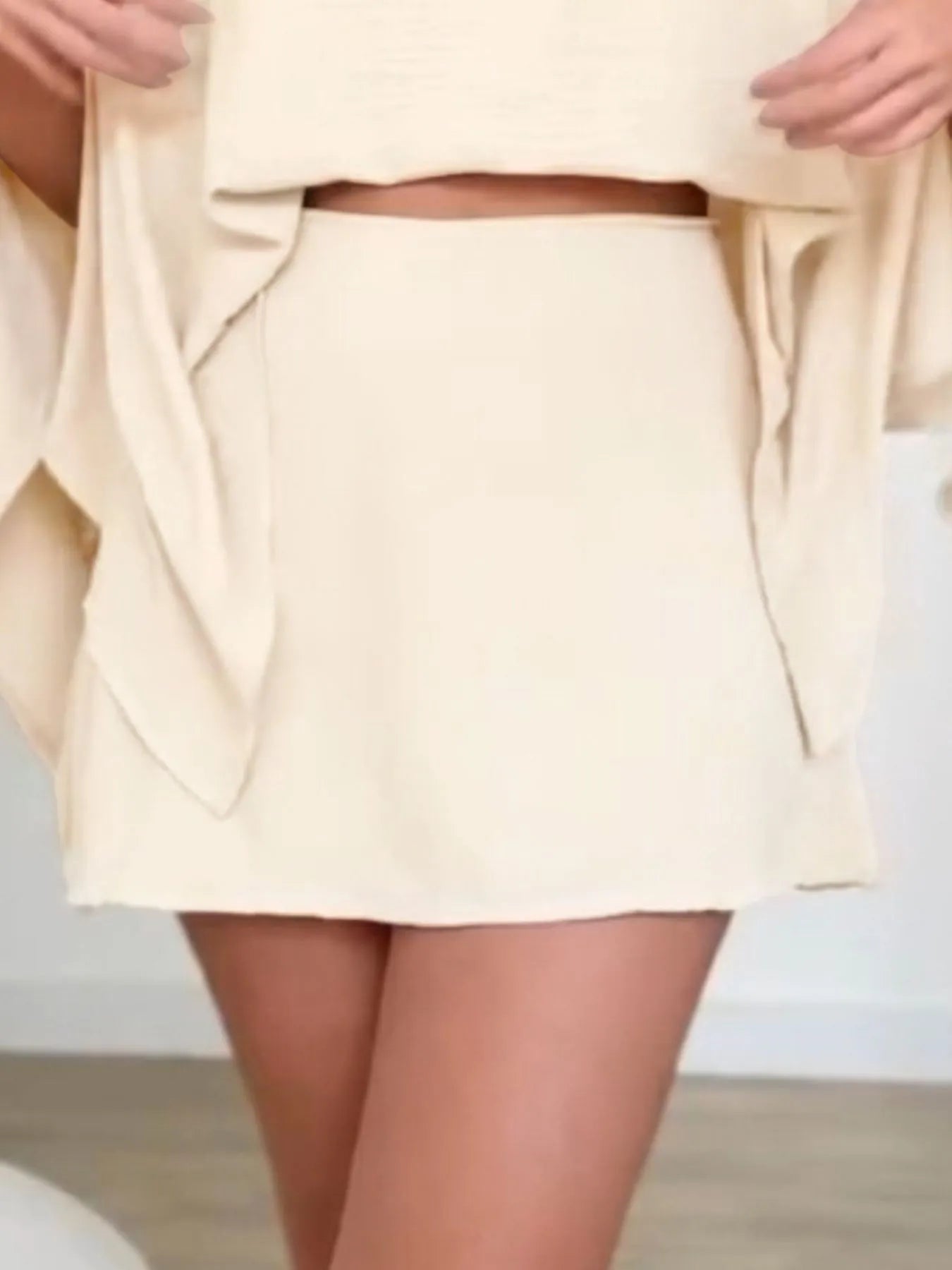 Side Slit Top and Mini Skirt Set