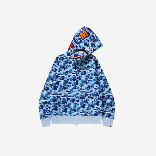Bape Color Camo Shark Full Zip Hoodie Blue