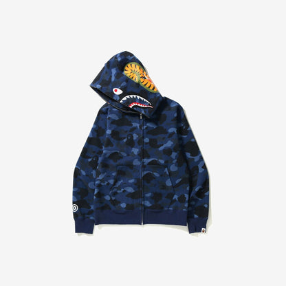 Bape Color Camo Shark Full Zip Hoodie Navy